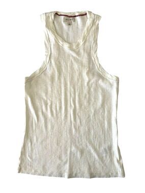 Anthropologie Pilcro Women's Ribbed Tank Top Cream Small Racerback Cotton Modal